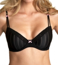 Betsey Johnson Intimates Zipper Stripe Lightly Lined Demi Bra
